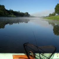 На рыбалке, река Мста