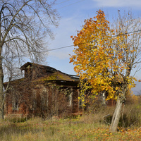 Заброшенный дом напротив Богоявленского храма села Ковалёво.