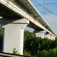 Ущелье.Мост через реку Урал.