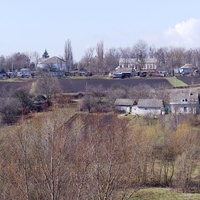 Вид на центр села,з залізничного насипу