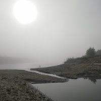 Туманное утро на рыбалке. Пойма Волги. Турбаза Белый Берег вблизи п.Цаган Аман