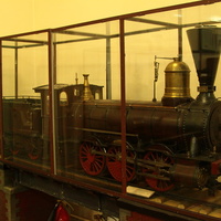 Музей железнодорожного транспорта. Макет паровоза 1868 г.