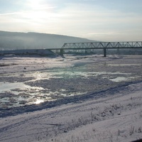 Старый мост через реку Ай,с.Месягутово 1956 год