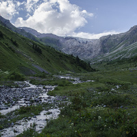 ущелье Терскол. ледник Терскол. июль 2015г.