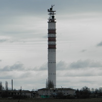 Радиорелейная станция РРС-19.Железобетоння башня 105м.Радиорелейная линия Москва-Симферополь.