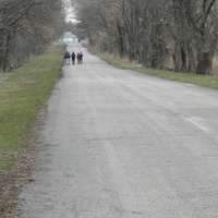 Дорога в село.Вид на северо-восток от трассы М21 Кишинёв-Волгоград.
