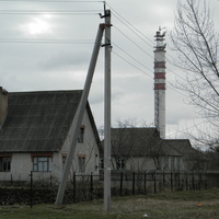 Радиорелейная станция РРС-19.Железобетоння башня 105м.Вид из села на юг.