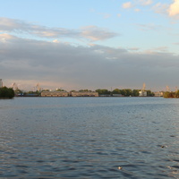 Река Москва, вид с Нагатинской нобережной на район печатники