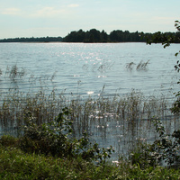 Вид на Онежское озеро с острова Кижи