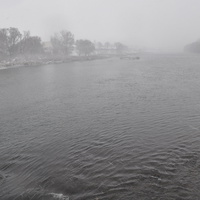 Река Быстрая Сосна. Снегопад