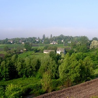 Вид на село з залізничного насипу.