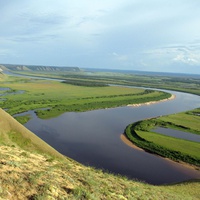 Вид с горы Тэйэр (Мырыла) на реке Амга