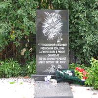 Лето 2017.Мемориал в центре села.На монументе написано: "Тут похоронен неизвестный советский воин,который погиб в боях в районе села Самарское во время прорыва Красной Армии в феврале 1943 года.(Это была операция "Скачок").