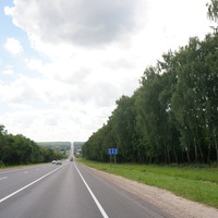 Дорога Москва-Тула, вид на село Семёновка