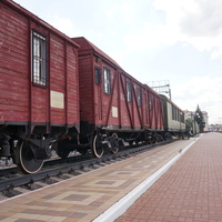 Старые вагоны в музее Московского ЖД вокзала