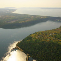 Вид на  Братскую ГЭС сверху