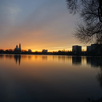 Закат солнца в Сестрорецке.