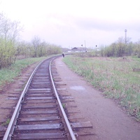 Станция Поронайск. Участок пути, соединяющий «новый вокзал» с депо