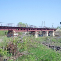 Начальный участок перегона Победино - Южная Хандаса. Мост через реку Побединка