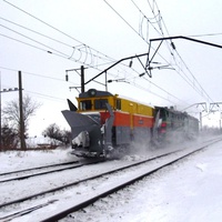 Снігоприбиральний поїзд в Кам'янці.
