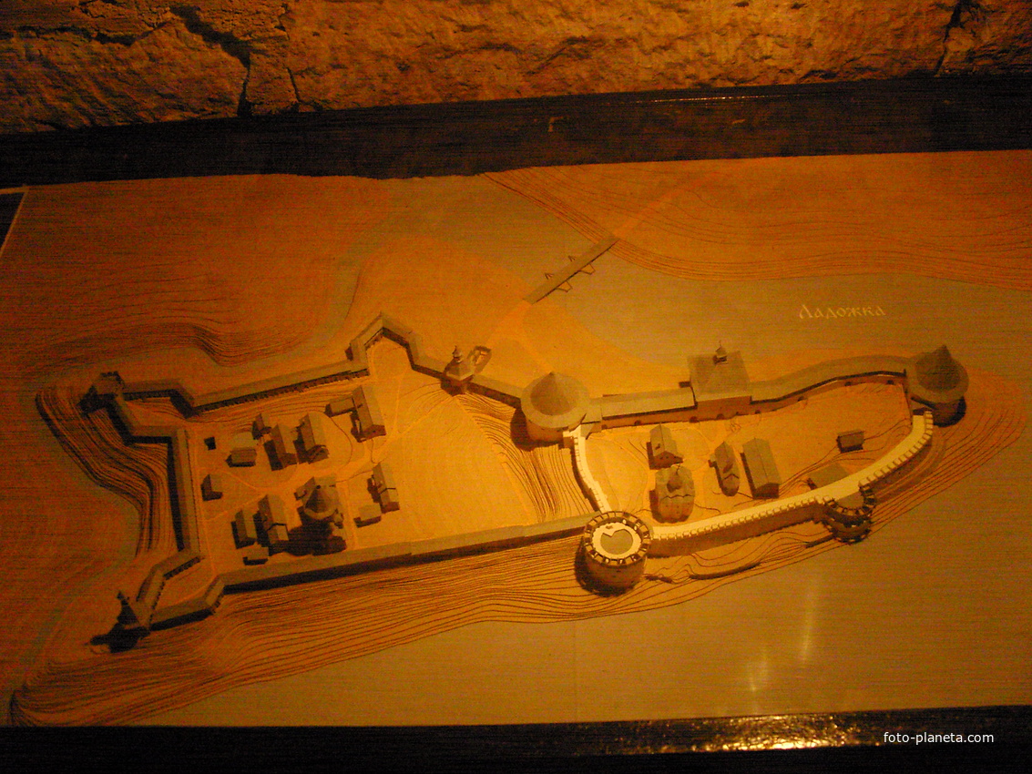 Макет Староладожской крепости в экспозиции Воротной башни