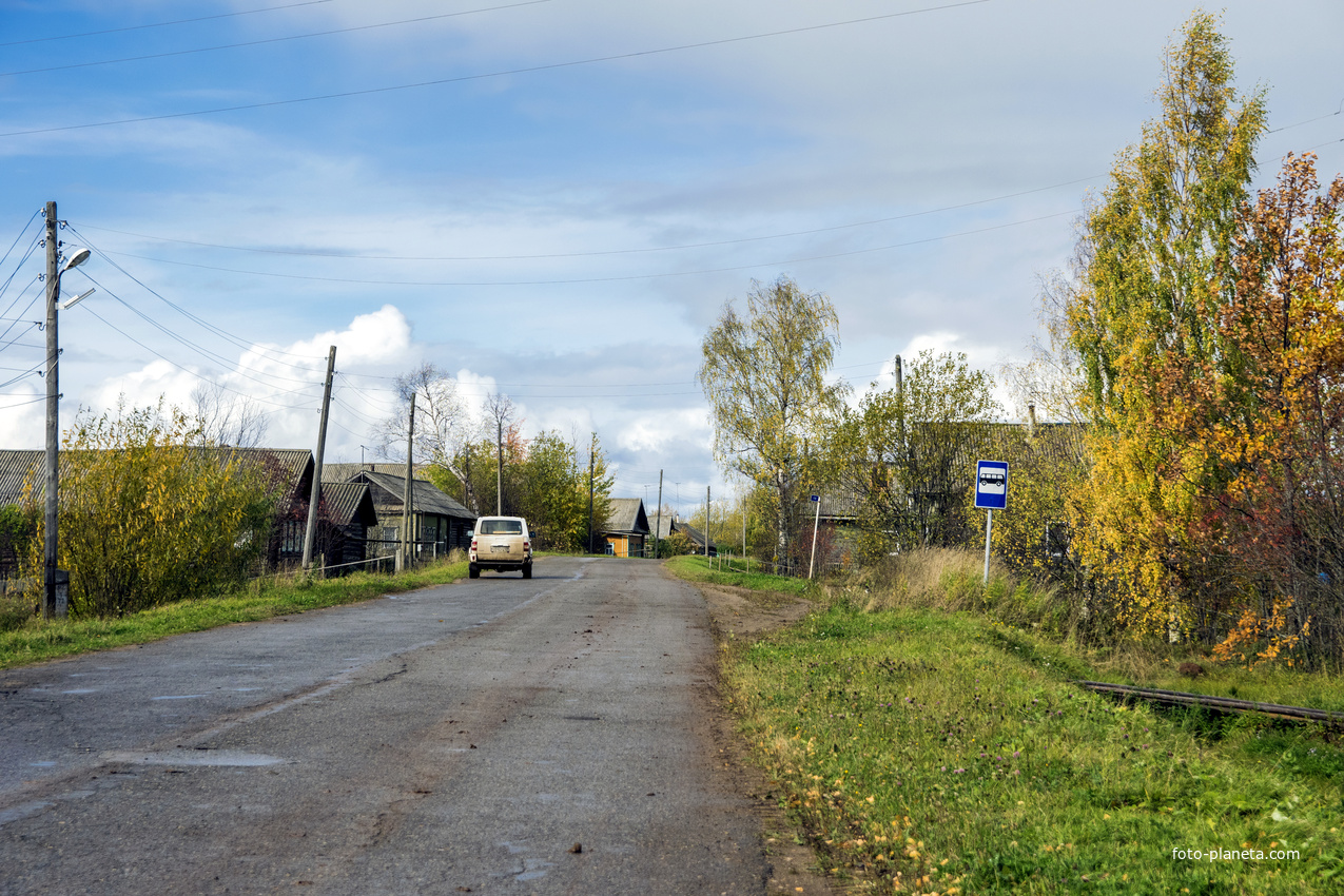 Дорога через деревню Шадричи Орловского района Кировской области