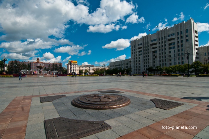 Центральная площадь Хабаровска, нулевой километр