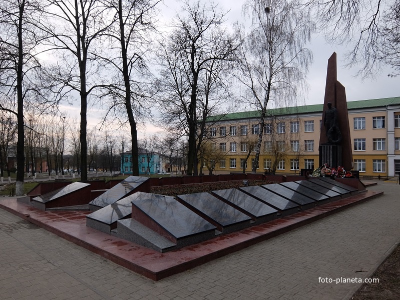Братская могила советских воинов, павших при освобождении Каменецкого района, с памятником солдату