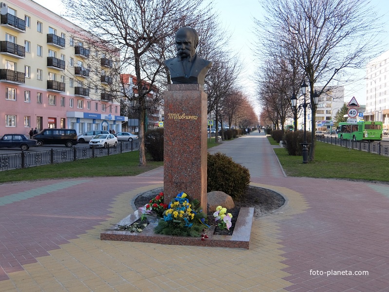 Памятник-бюст украинскому поэту Тарасу Шевченко