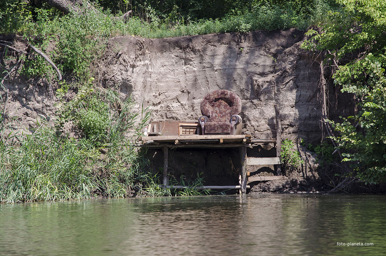 Рыбацкий трон на &quot;белой глине&quot;. река Северский Донец, левый берег. 2018г.