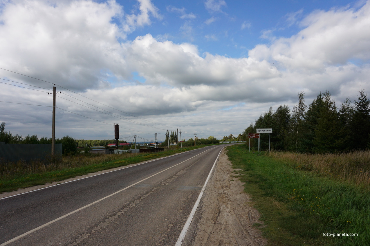 Петровское, дорога через село