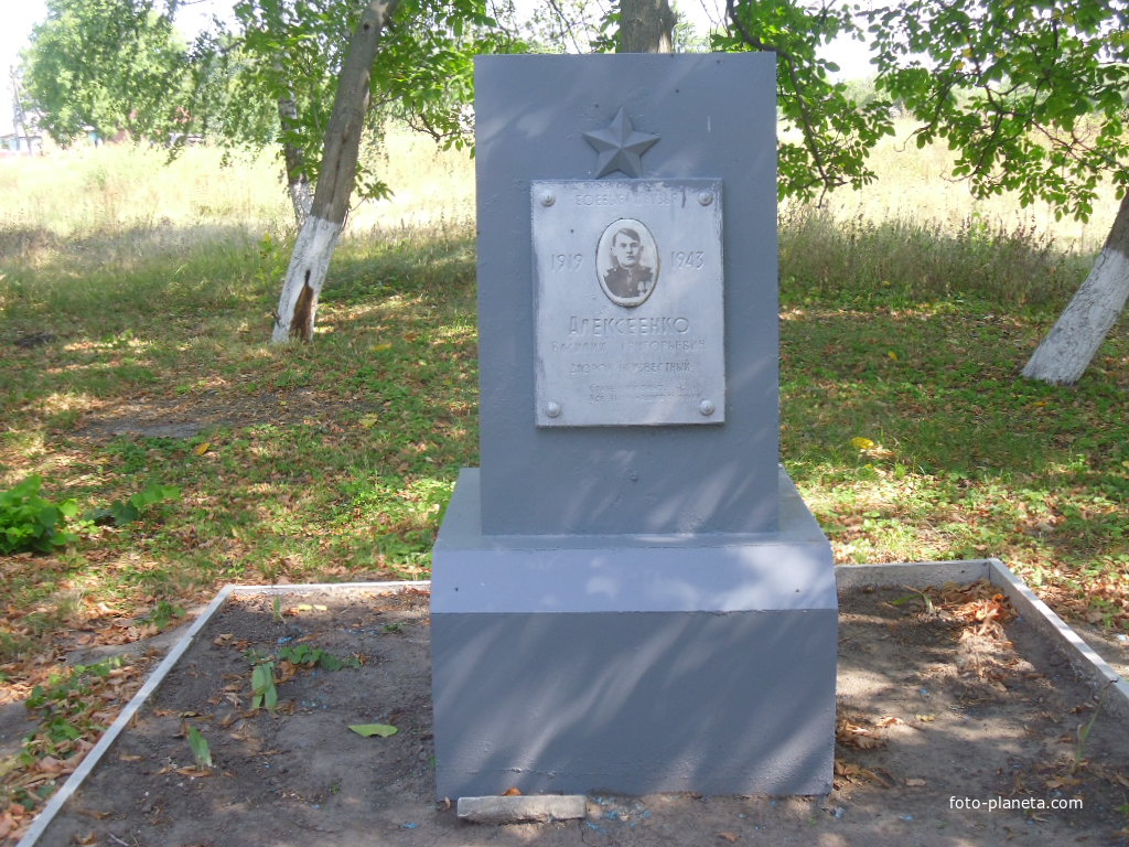 Памятник погибшим освободителям села Алексеенко Василий Григорьевич,второй воин неизвестный.