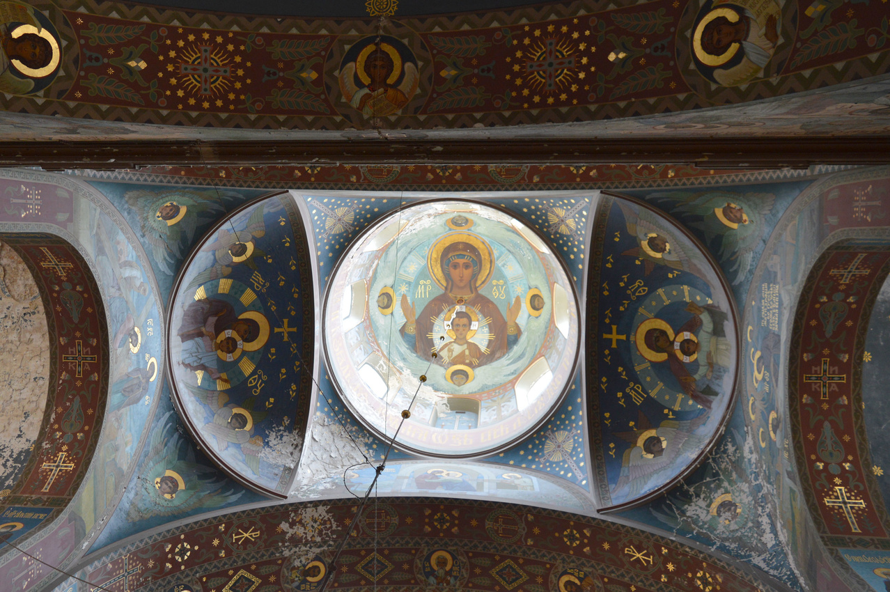 Ново-Афонский Симоно-Кананитский мужской монастырь. Роспись потолка храма