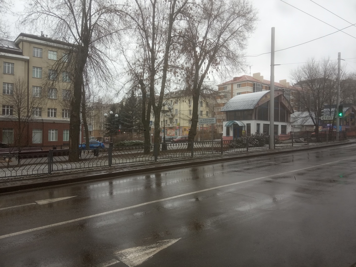 Перекресток улицы Челюскинцев и бульвара Шевченко.
