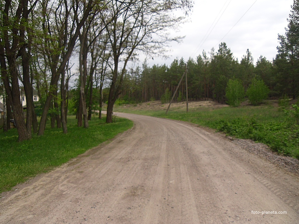 Гравийная дорога по селу.