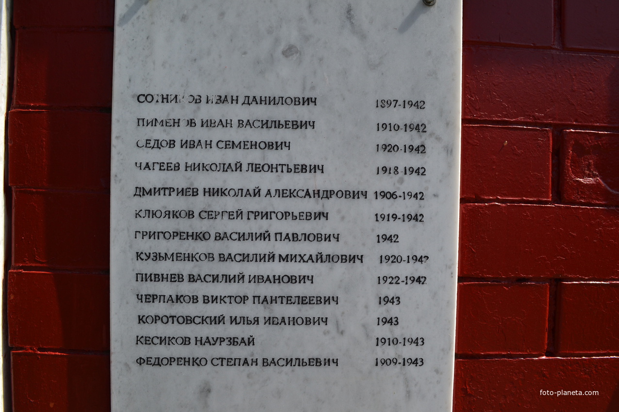 Мемориальная плита .Новосильцы ,погибшие в годы Великой Отечественной войны