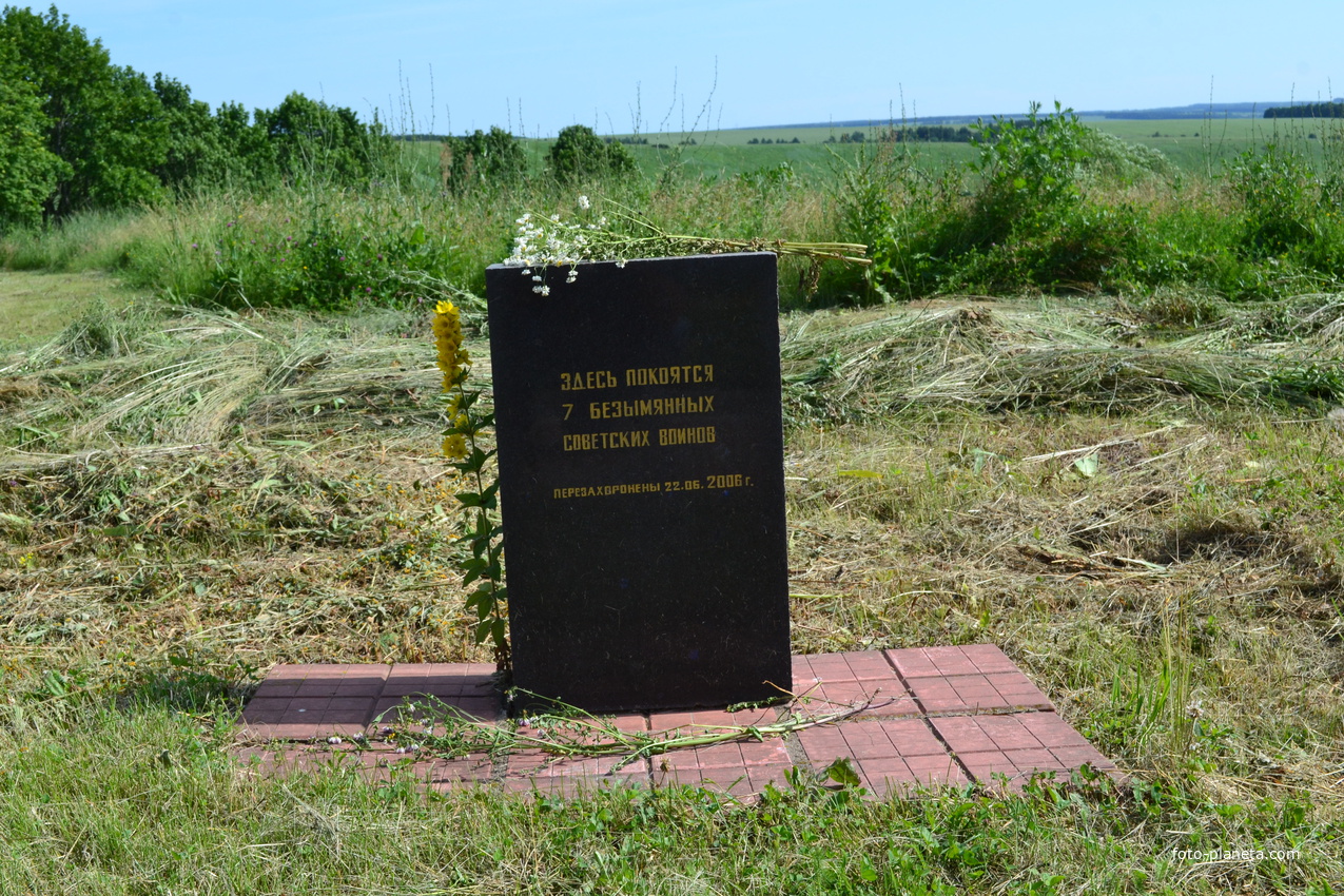 Могила 7 безымянных советских воинов в селе Вяжи-Заверх