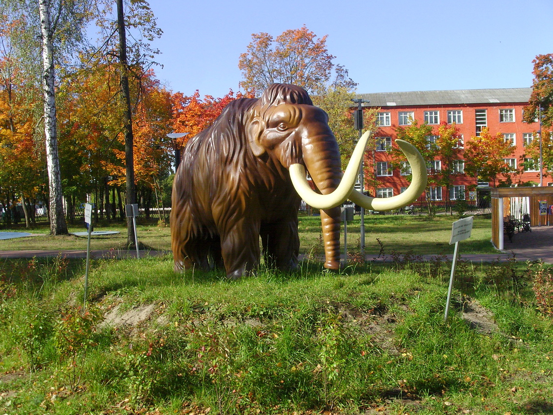 Скульптура мещерского мамонта в городском парке &quot;Крестов Брод&quot;.
