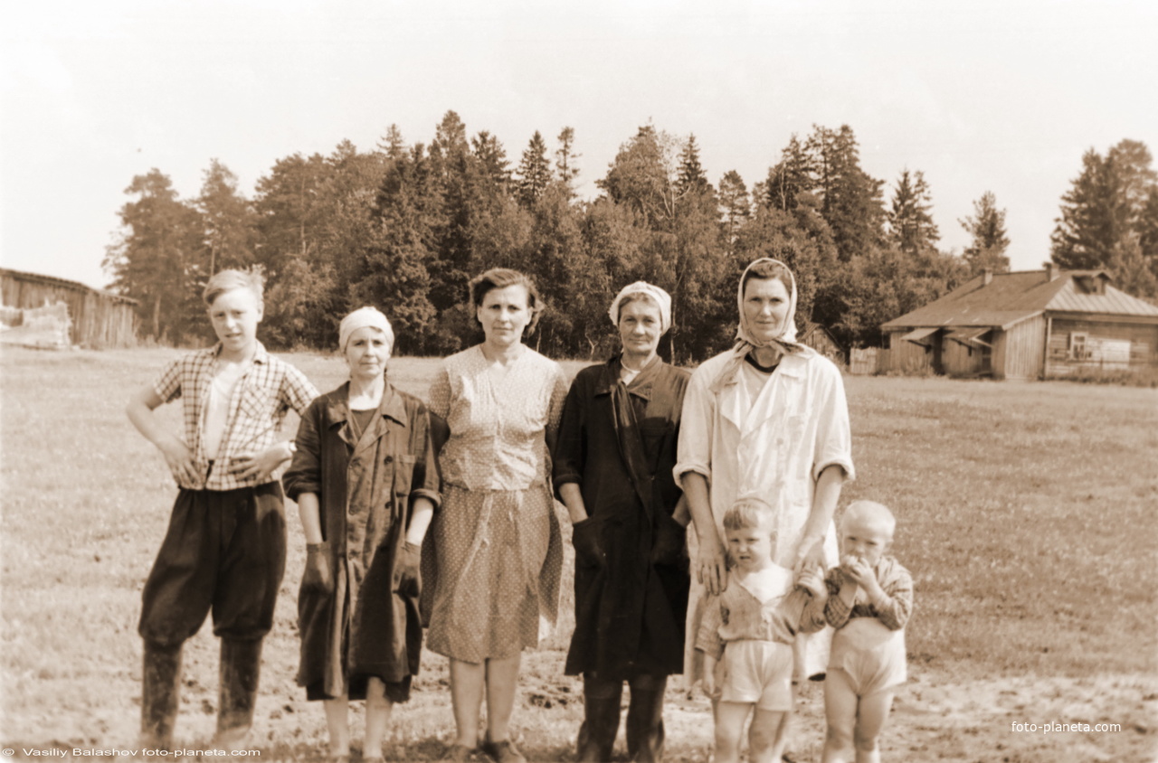 Рощино, работники совхоза, 1963 г.