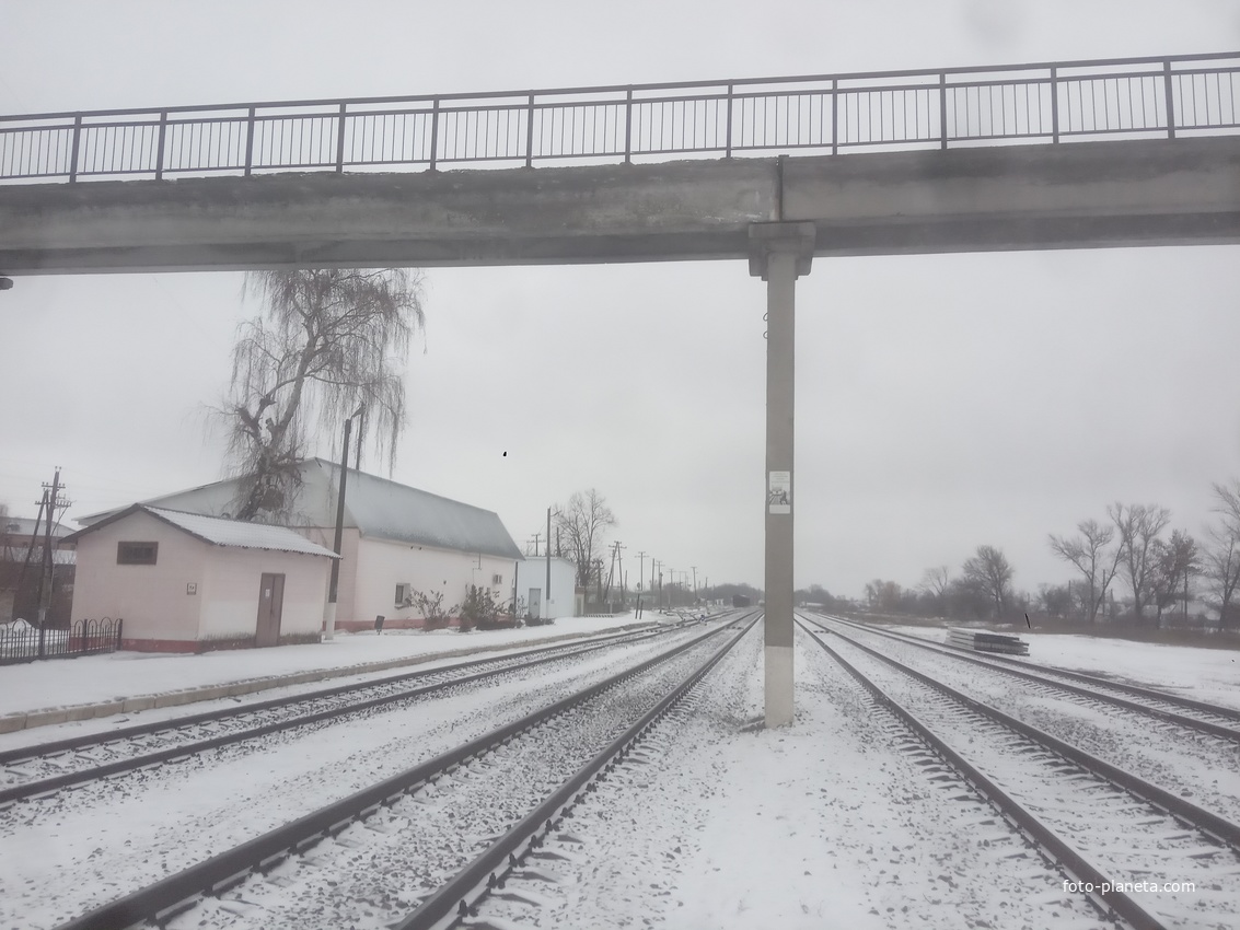 Железнодорожная станция Весёлый Подол. Вид на север.