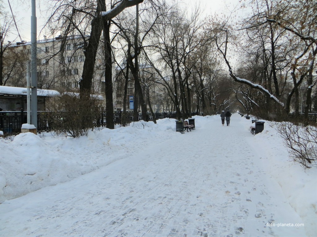 Пешеходная аллея на проспекте Ленина