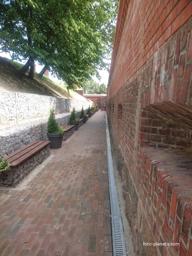 Эскарповая стена с амбразурами за Фридландскими воротами