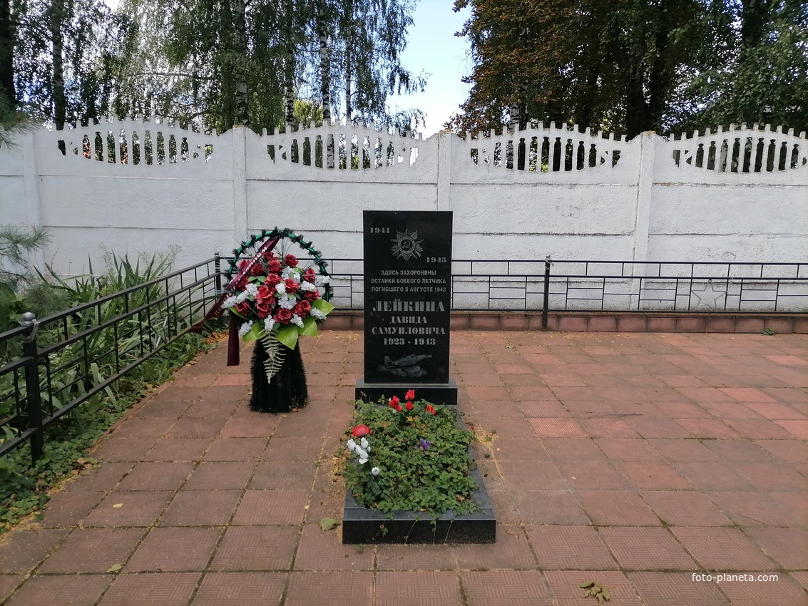 Памятник Лейкину Давиду Самуиловичу (1923-1943гг), советскому летчику, погибшему в августе 1943 года  при освобождении Орловщины от немецко-фашистских захватчиков