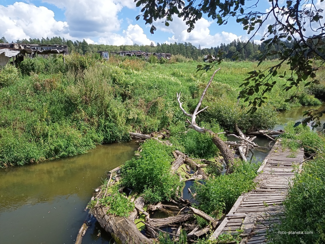 Рухнувший мост через Лопасню