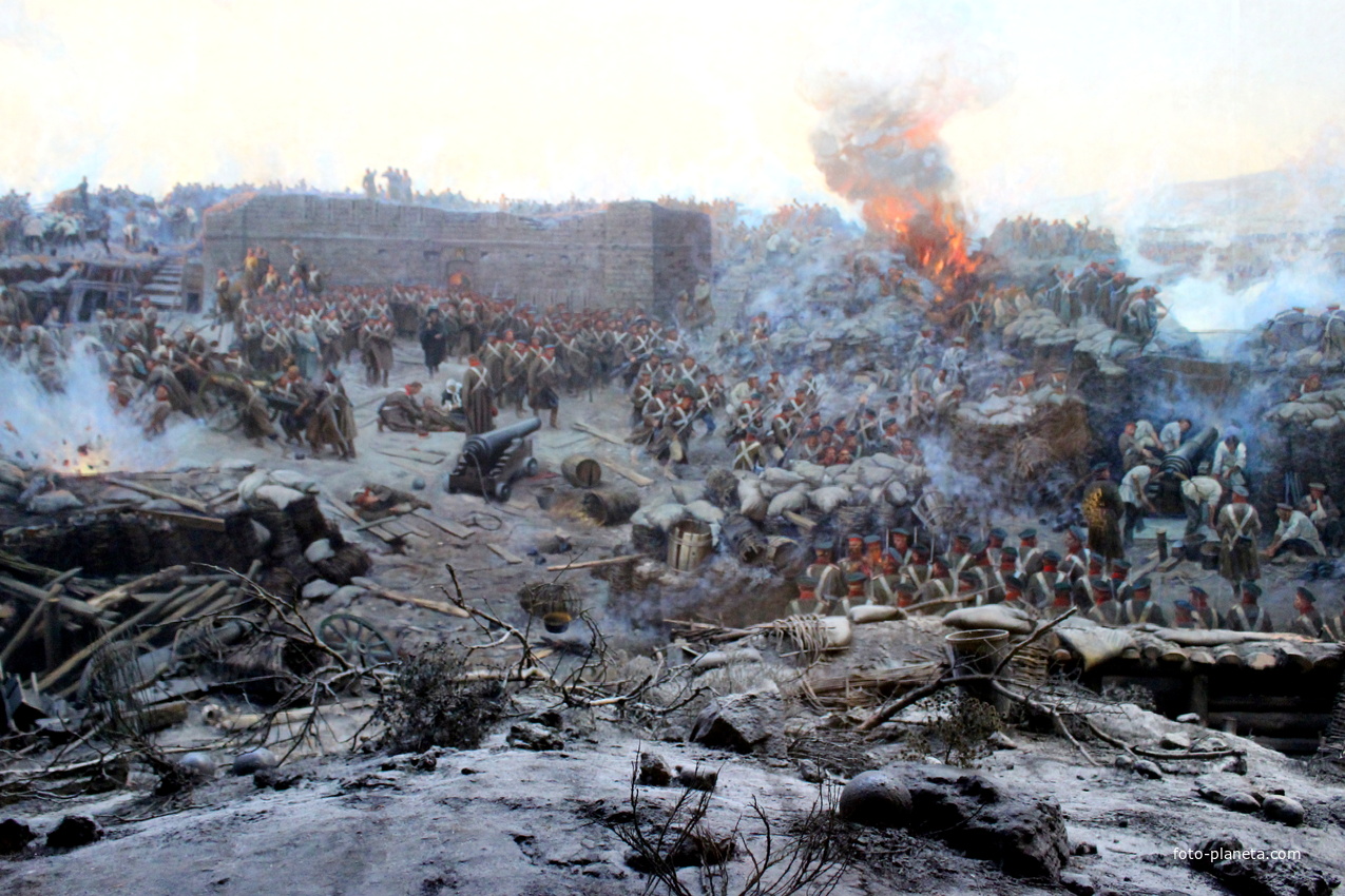 Полотно панорамы &quot;Оборона Севастополя 1854-1855 гг.&quot;.