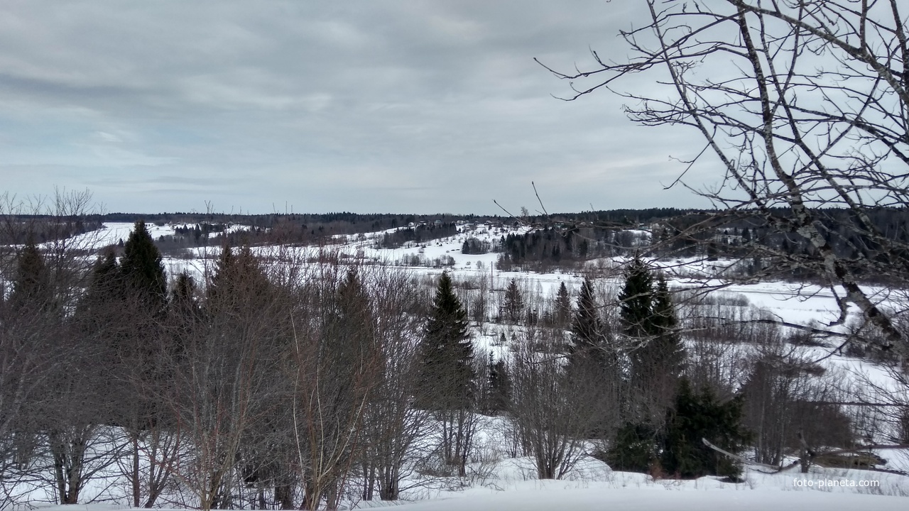 Вид на д. Сосновка с другого берега реки