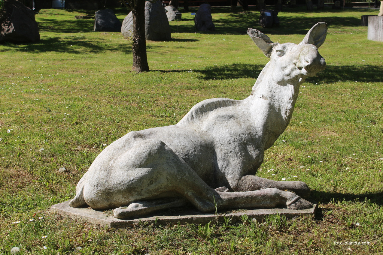 Во дворике Дома-музея скульптора Германа Брахерта в Отрадном.
