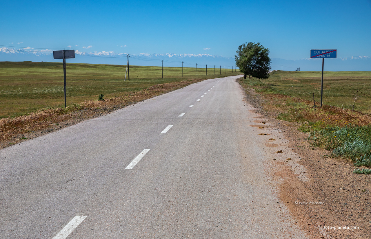 Жамбылская область, Кордайский район, Дорога в село Соганды...