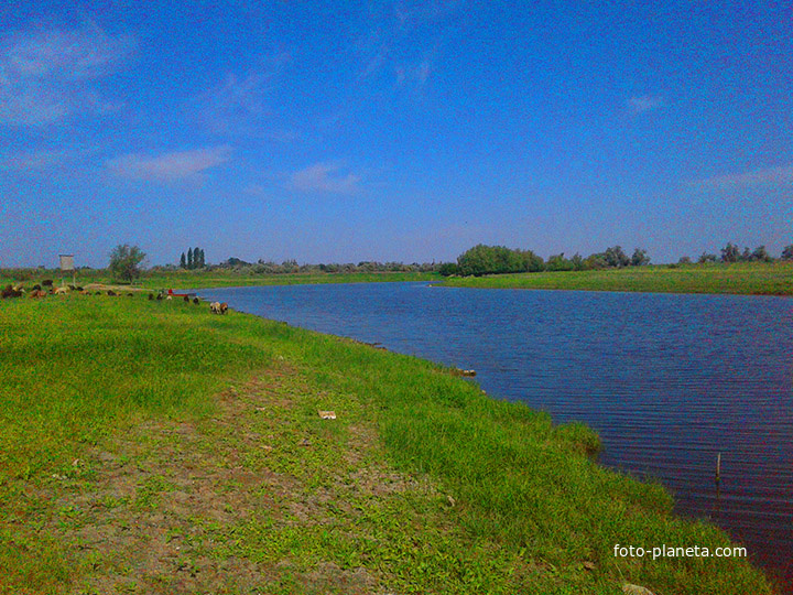 Село Евпраксино, берег, окраина, природа.