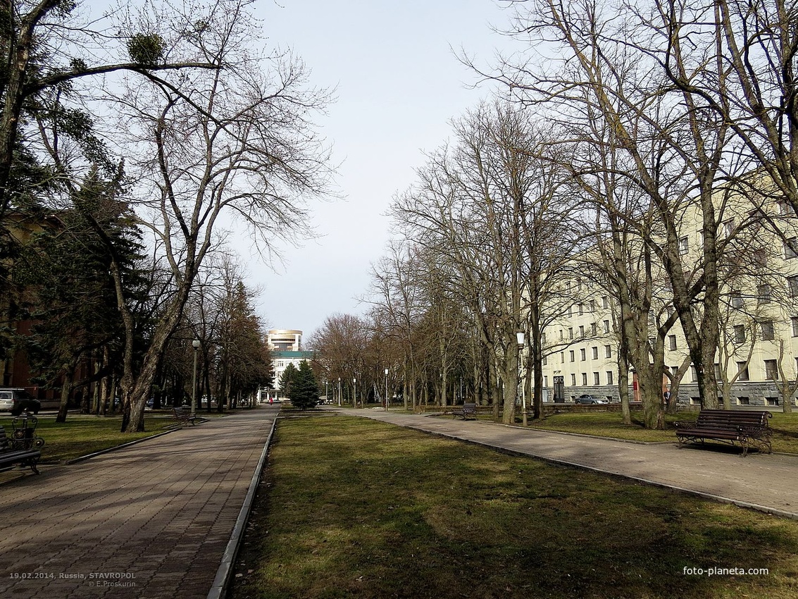 Участок сквера им.А.Джатдоева с западной стороны Дома Правительства.